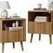 Set of 2 Modern Fluted Wood Nightstands - Calmora - Sleep Galleria