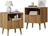 Set of 2 Modern Fluted Wood Nightstands - Sleep Galleria