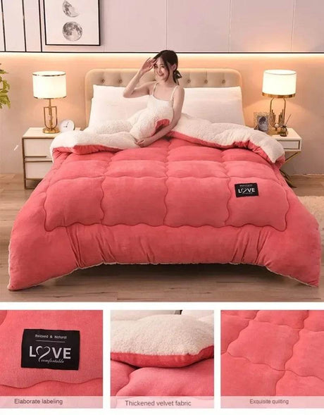 Soft Lamb Cashmere Wool Thickened Winter Blanket - Calmora - Sleep Galleria