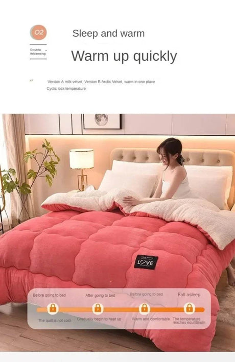 Soft Lamb Cashmere Wool Thickened Winter Blanket - Calmora - Sleep Galleria
