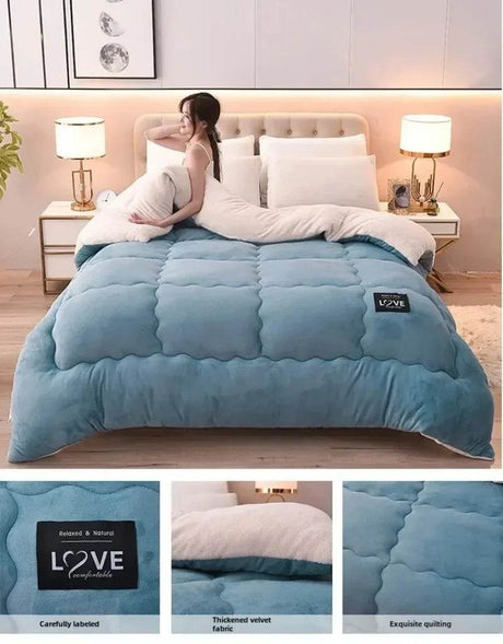 Soft Lamb Cashmere Wool Thickened Winter Blanket - Calmora - Sleep Galleria