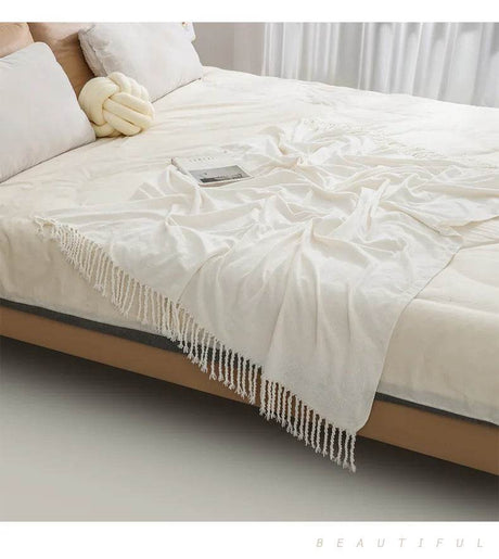 Summer Lightweight Chenille Knit Portable Throw Blanket - Sleep Galleria