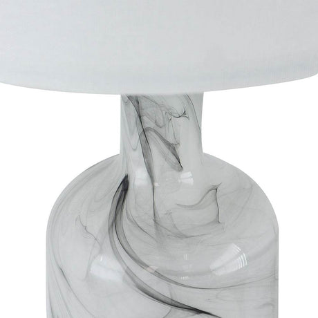 Tall Swirled Glass Table Lamp With Linen Shade - Calmora - Sleep Galleria