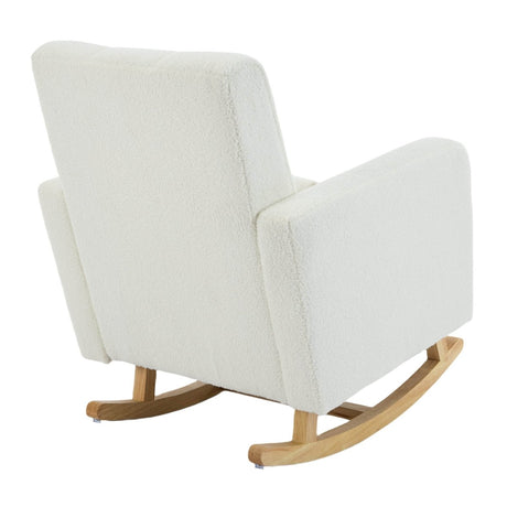 Teddy Velvet Rocking Chair With Pillow - Calmora - Sleep Galleria