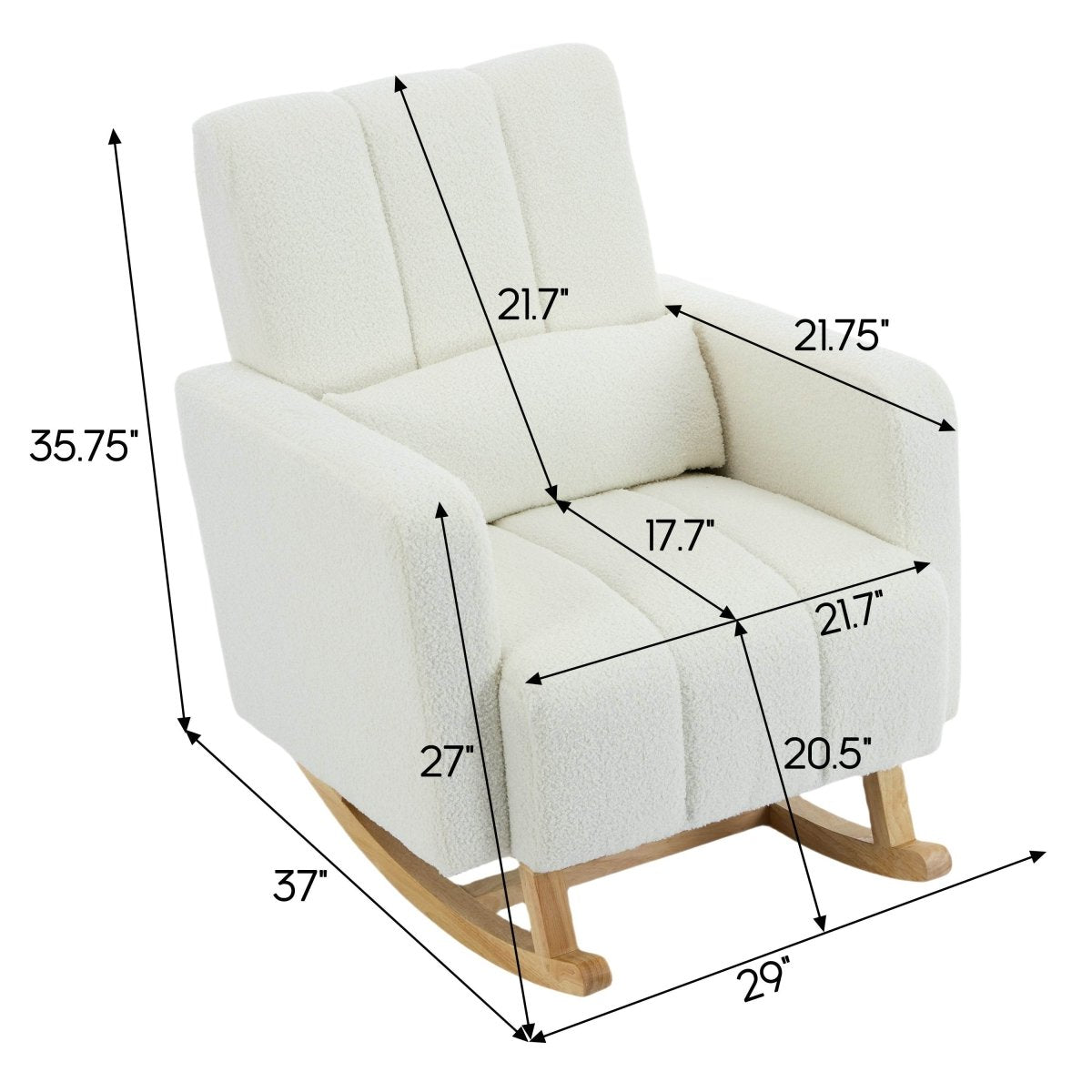 Teddy Velvet Rocking Chair With Pillow - Sleep Galleria