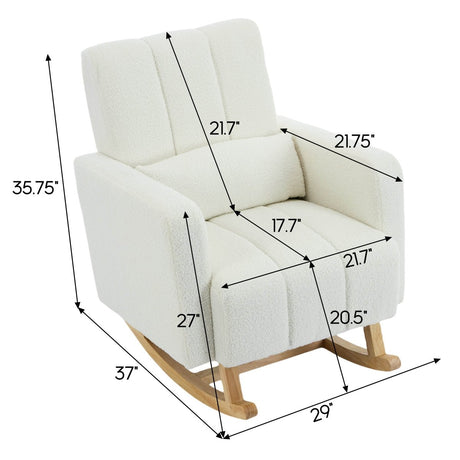 Teddy Velvet Rocking Chair With Pillow - Calmora - Sleep Galleria