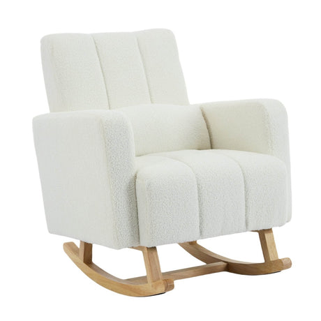 Teddy Velvet Rocking Chair With Pillow - Calmora - Sleep Galleria