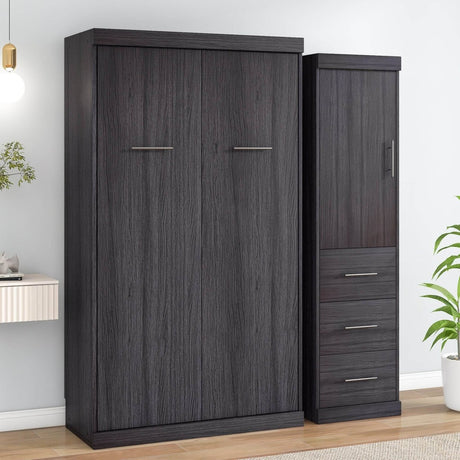 Twin Foldable Murphy Bed With Wardrobe And Drawers - Calmora - Sleep Galleria
