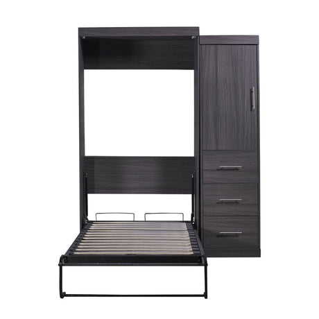 Twin Foldable Murphy Bed With Wardrobe And Drawers - Calmora - Sleep Galleria