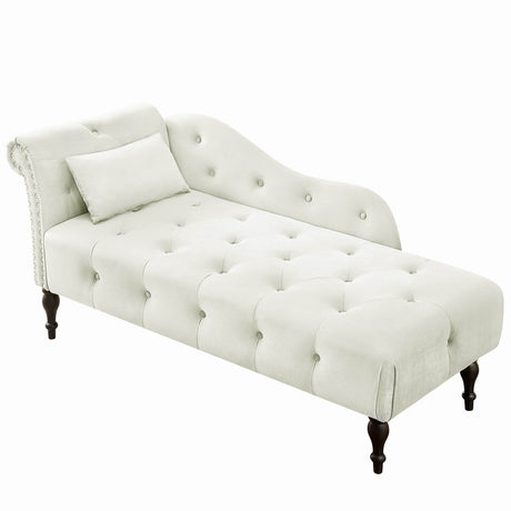 Velvet Tufted Chaise Lounge Chair - Calmora - Sleep Galleria