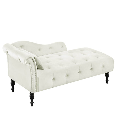 Velvet Tufted Chaise Lounge Chair - Calmora - Sleep Galleria