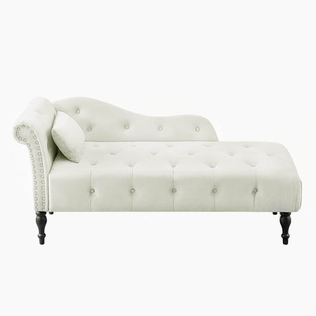 Velvet Tufted Chaise Lounge Chair - Calmora - Sleep Galleria