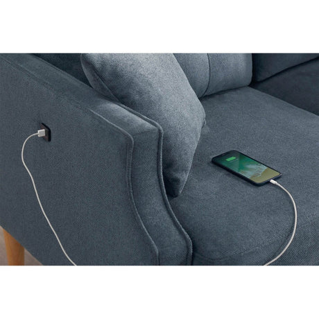 Waterproof Fabric Loveseat Sofa With USB - Calmora - Sleep Galleria