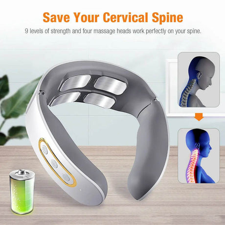 Electric Neck Shoulder TENS Pulse Massager With Heating - CAMMUO - Sleep Galleria