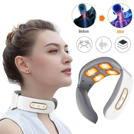 Electric Neck Shoulder TENS Pulse Massager With Heating - CAMMUO - Sleep Galleria