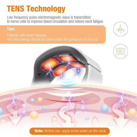Electric Neck Shoulder TENS Pulse Massager With Heating - CAMMUO - Sleep Galleria