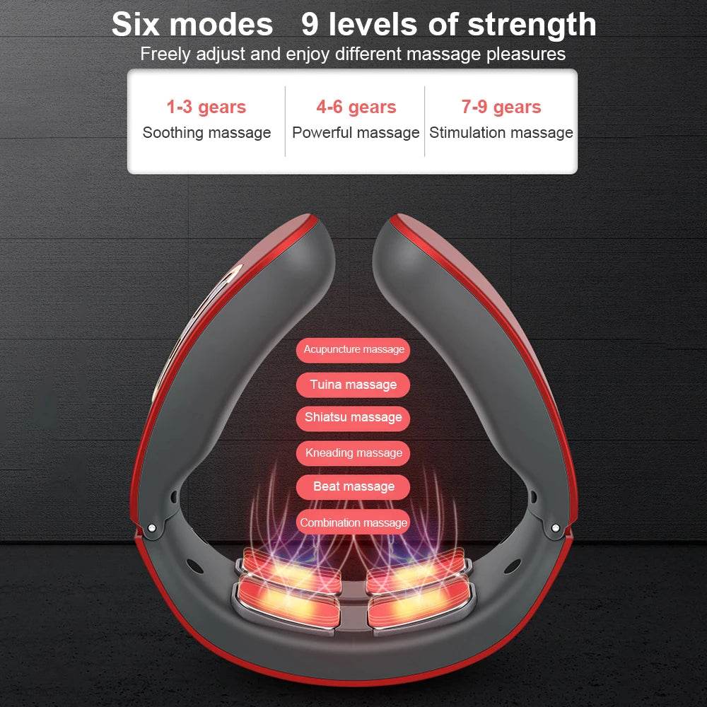 Electric Neck Shoulder TENS Pulse Massager With Heating - CAMMUO - Sleep Galleria