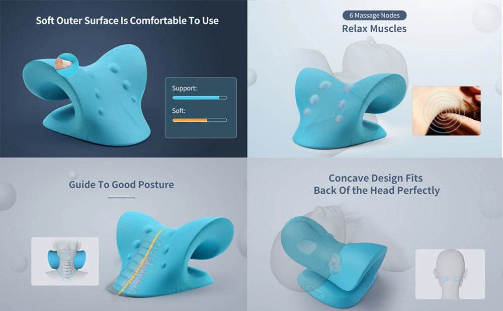 Ergonomic Neck Massage Pillow Cervical Traction Device - CAMMUO - Sleep Galleria