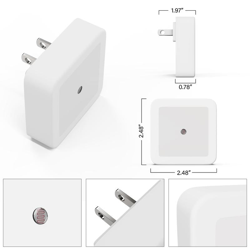 Night Light, Night Lights Plug into Wall 6-Pack, Plug in Night Light, Dusk to Dawn Nightlight Led Night Lights for Bedroom, Bathroom, Hallway Warm White