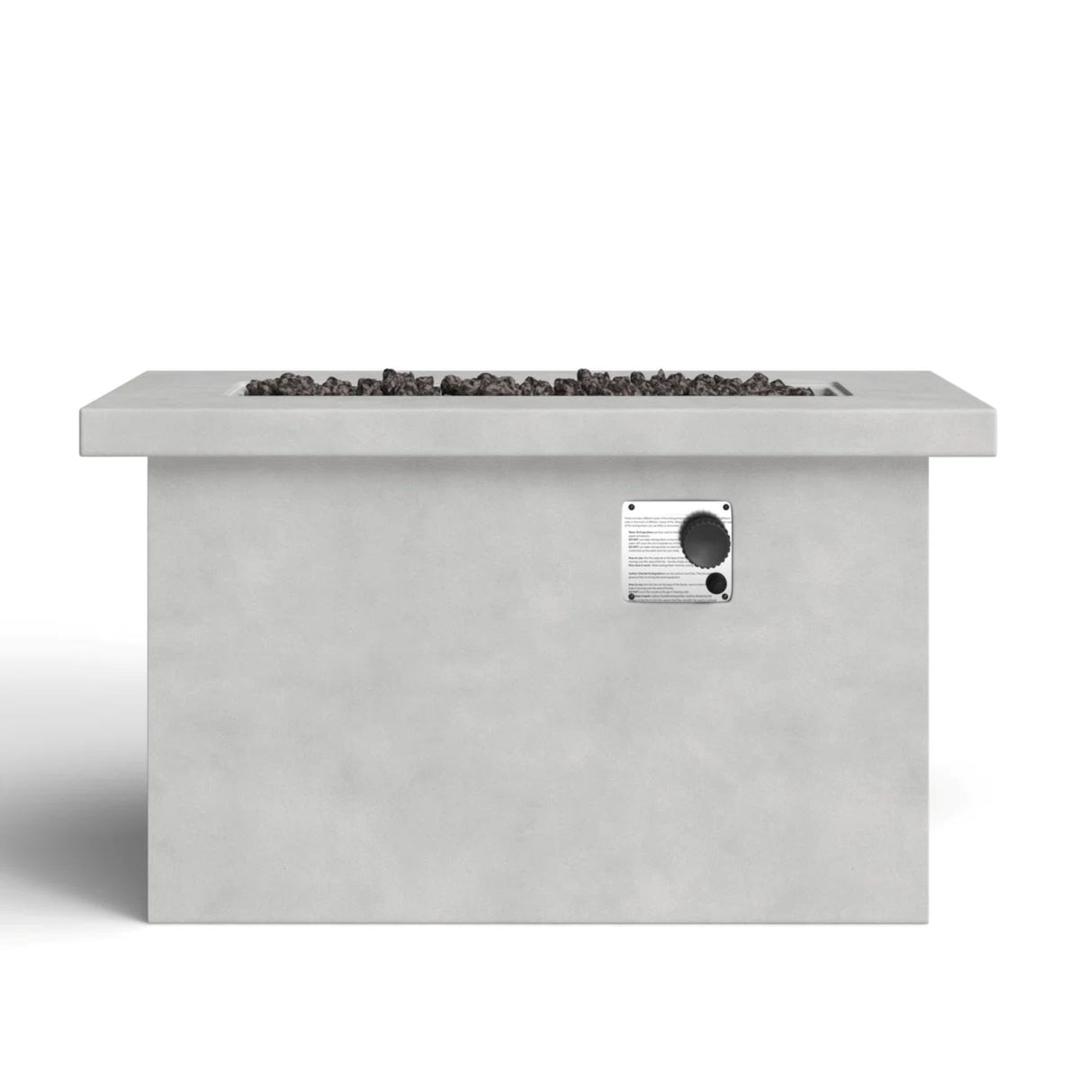 Modern Gray Concrete Propane Outdoor Fire Pit Table