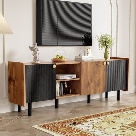 Mid Century Modern TV Stand With Storage Cabinets - Sleep Galleria