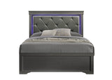 Blaze Twin Bed Frame With Upholstered Tufted LED Headboard