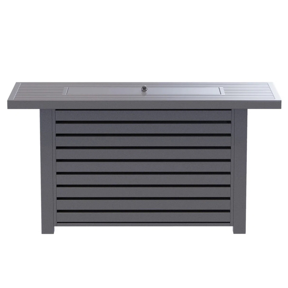 Modern Gray Steel Propane Outdoor Fire Pit Table