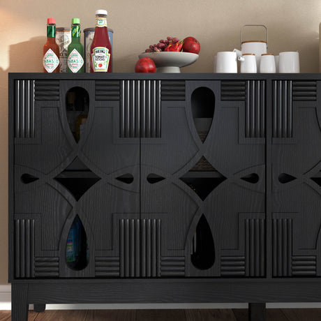 Mid Century Modern Solid Wood Storage Sideboard Cabinet - Sleep Galleria