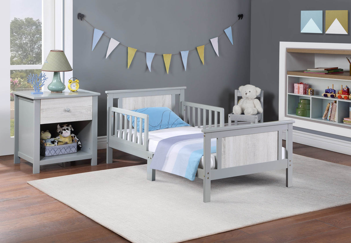 Connelly Solid Wood Reversible Panel Toddler Bed Gray