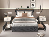 Full Storage Bed Frame With Charging Station Full