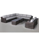 Luxury Resort Style 8-Person Rattan Wicker Patio Seating Set