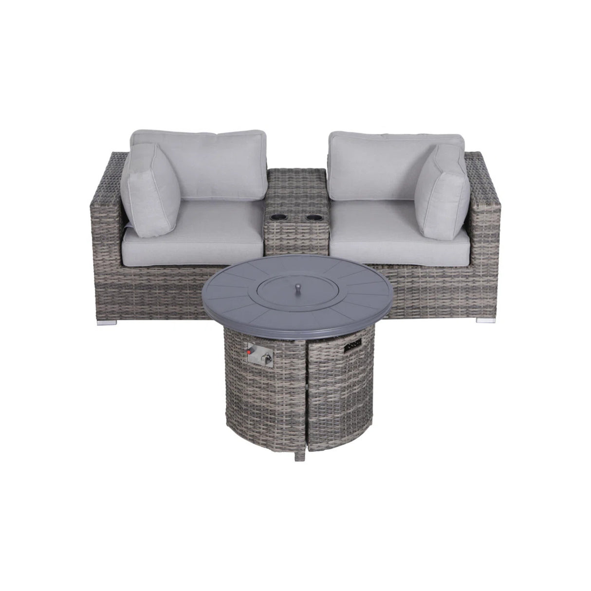 4-Piece Gray Outdoor Seating Group With Fire Pit