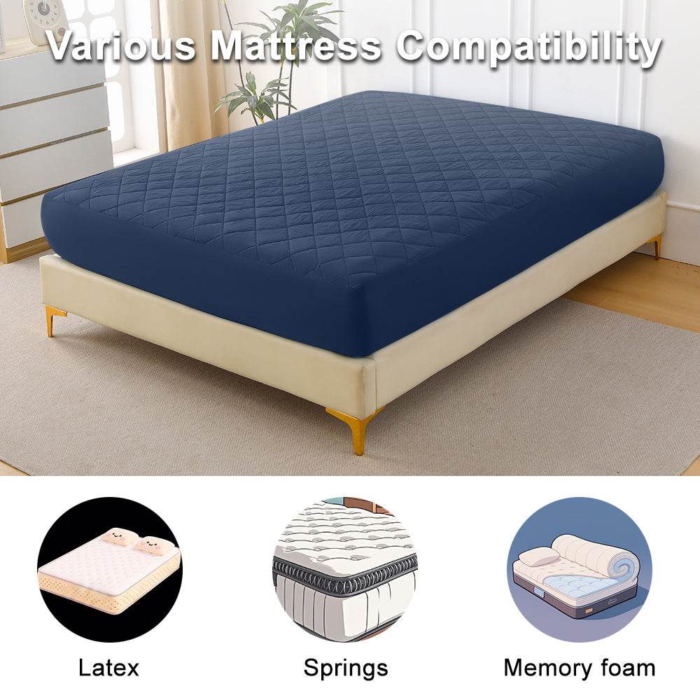 Waterproof Quilted Cotton Fitted Sheet Full Size - Sleep Galleria