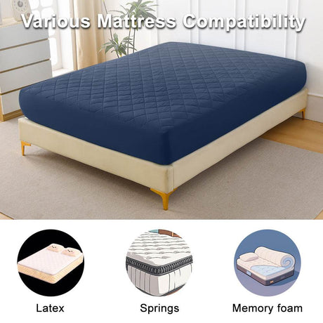 Waterproof Quilted Cotton Fitted Sheet Full Size - Sleep Galleria