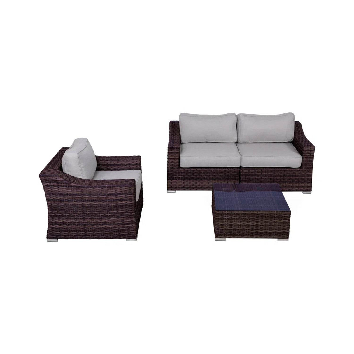 4-Piece Outdoor Wicker Sectional Seating Set With Cushions
