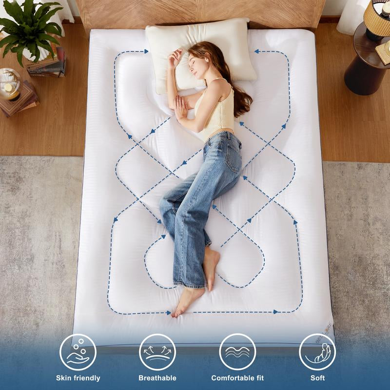 【Bedlore】Mattress Topper, Thick Pillow Top Pad for Back Pain Relief, Cooling Soft Mattress Cover with Deep Pockets 6-18 Inch
