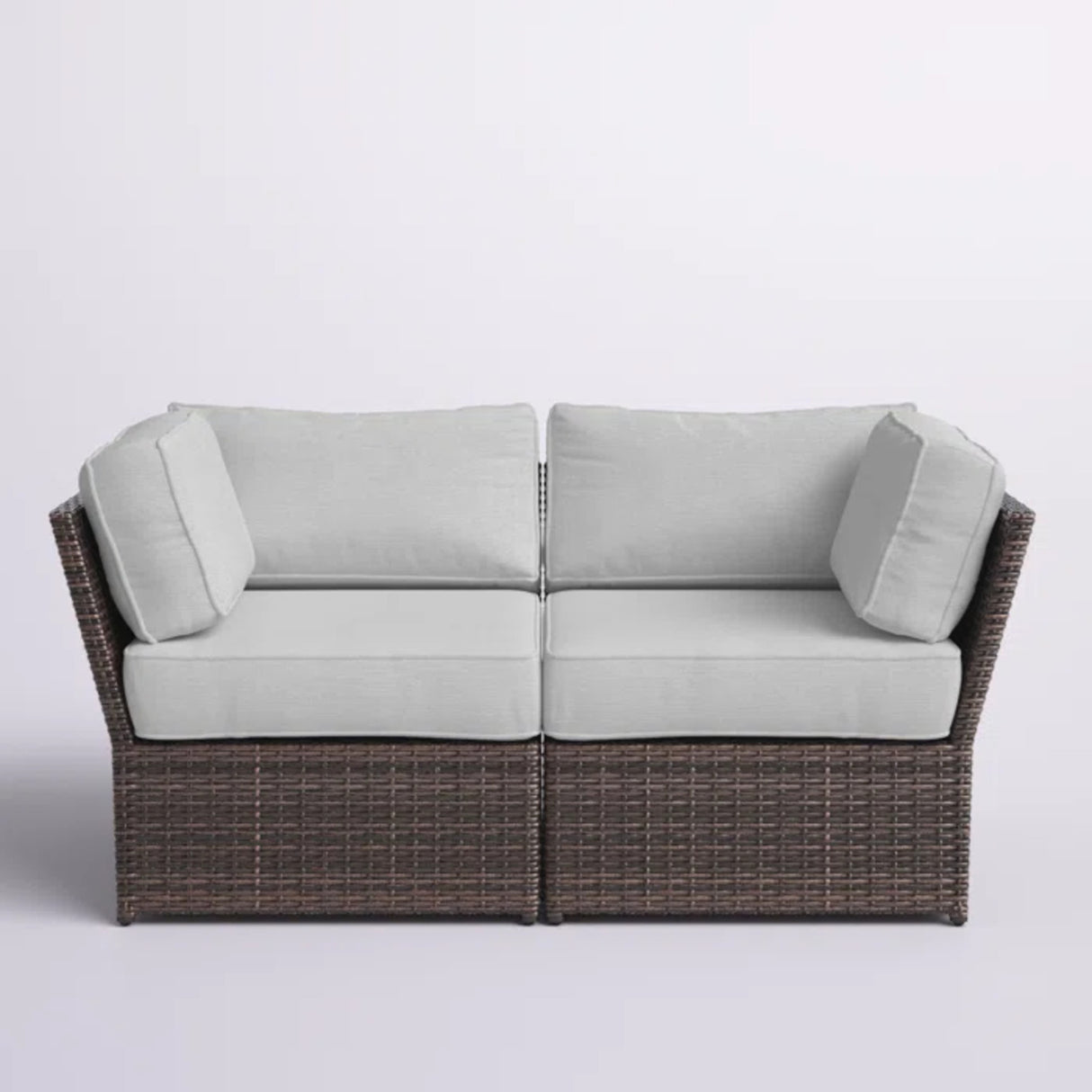 Outdoor Wicker Loveseat With Plush Weather-Resistant Cushions