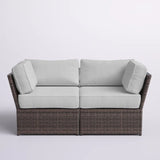 Outdoor Wicker Loveseat With Plush Weather-Resistant Cushions
