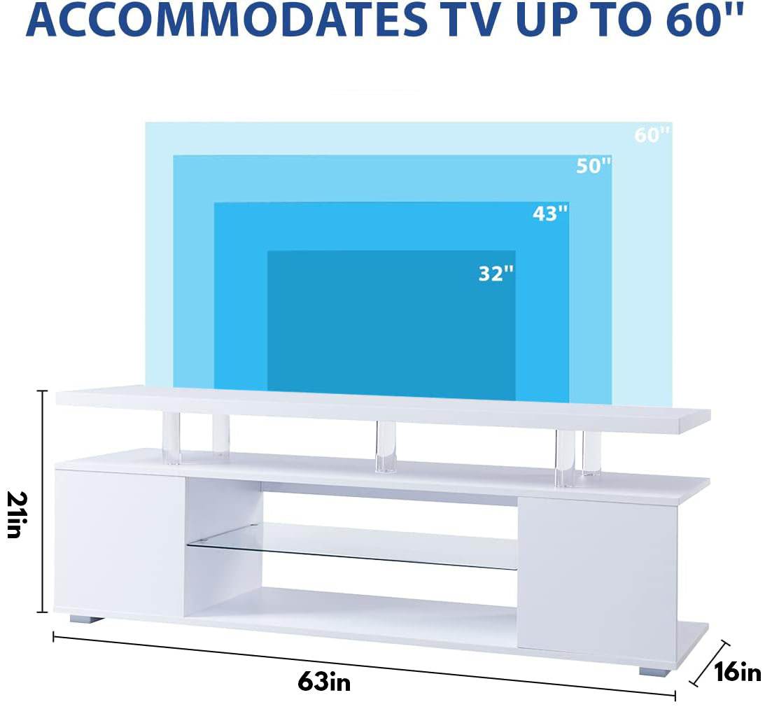 Modern White Engineered Wood TV Stand Console - Sleep Galleria