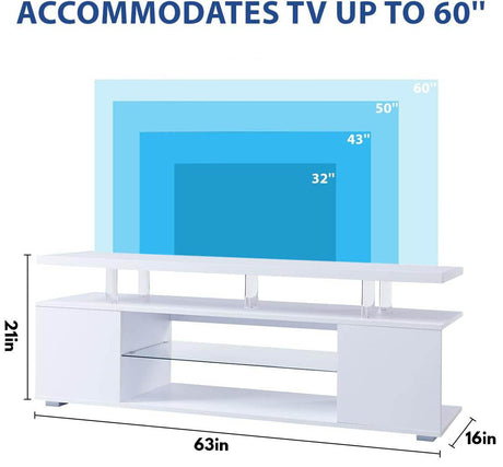 Modern White Engineered Wood TV Stand Console - Sleep Galleria