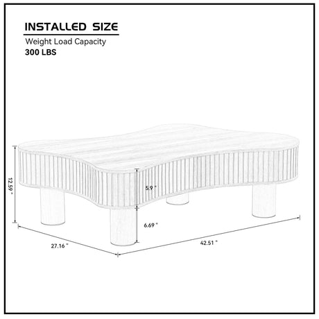 Irregular Shaped Modern Solid Wood Pedestal Coffee Table - Sleep Galleria