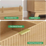 57-Inch Modern Fluted Wood Dresser With 9 Drawers - Sleep Galleria