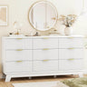 57-Inch Modern Fluted Wood Dresser With 9 Drawers - Sleep Galleria