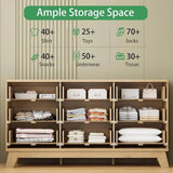 57-Inch Modern Fluted Wood Dresser With 9 Drawers - Sleep Galleria