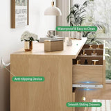 57-Inch Modern Fluted Wood Dresser With 9 Drawers - Sleep Galleria