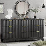 57-Inch Modern Fluted Wood Dresser With 9 Drawers - Sleep Galleria