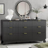 57-Inch Modern Fluted Wood Dresser With 9 Drawers - Sleep Galleria