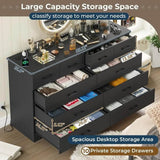 Modern 10-Drawer Engineered Wood Dresser With Charging Station - Sleep Galleria