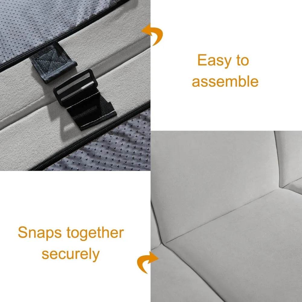 Modular L-Shaped Polyester Sectional Sofa With Deep Seat - Sleep Galleria
