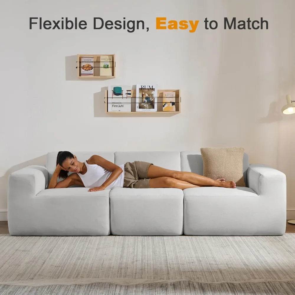 Modular L-Shaped Polyester Sectional Sofa With Deep Seat - Sleep Galleria
